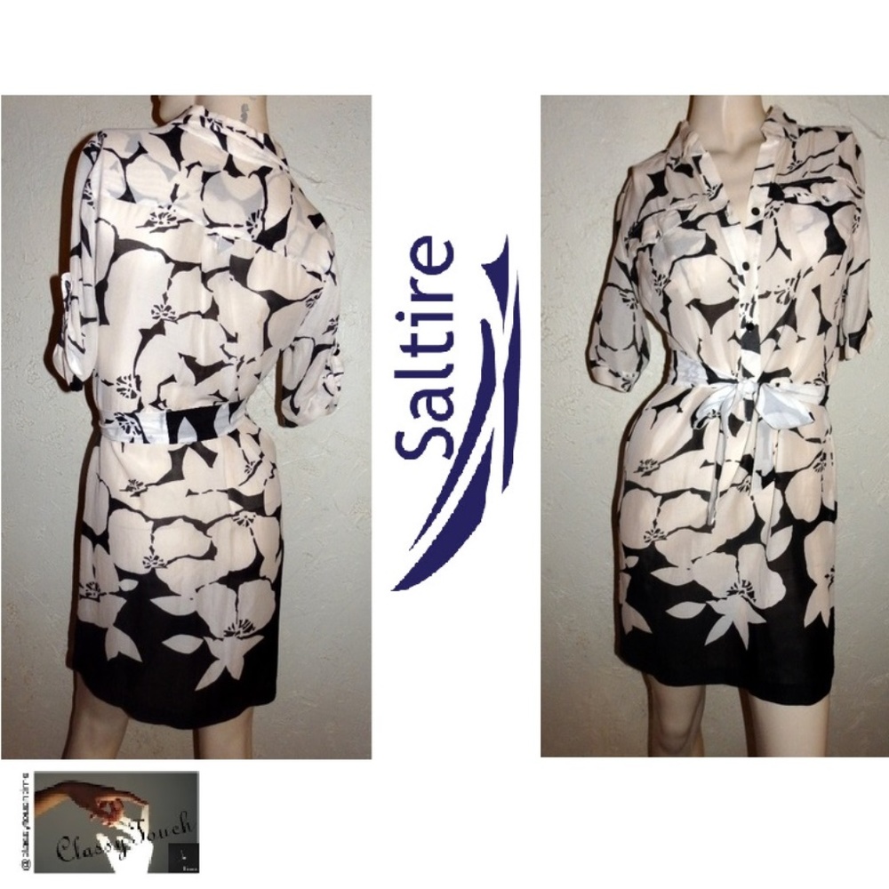 Saltaire NWOT Black White Shirtwaist Dress